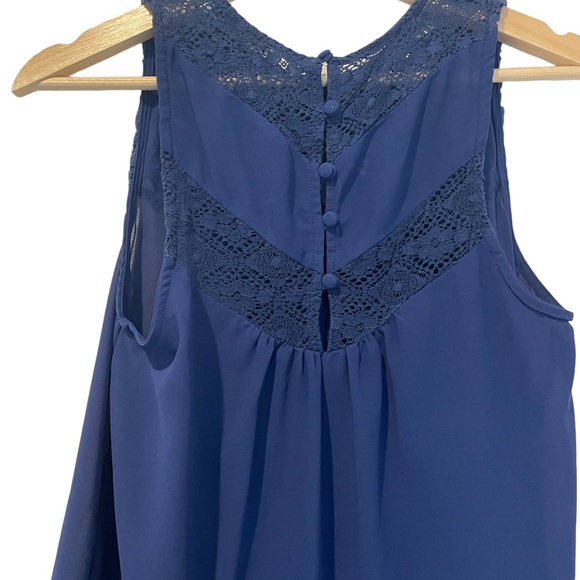 Colbalt Blue Lace Tank Top Size Small - Picture 5 of 6